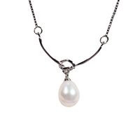 1 Piece Lady Solid Color Freshwater Pearl Copper Pendant Necklace main image 3