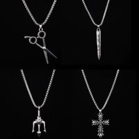 Hip-hop Streetwear Scissors Cross Alloy Enamel Men's Pendant Necklace main image 1