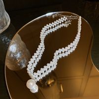 Elegant Lady Geometric Artificial Rhinestones Artificial Pearls Alloy Wholesale Pendant Necklace main image 5