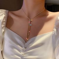 Elegant Lady Geometric Artificial Rhinestones Artificial Pearls Alloy Wholesale Pendant Necklace main image 2