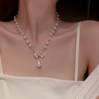 Elegant Lady Geometric Artificial Rhinestones Artificial Pearls Alloy Wholesale Pendant Necklace sku image 14