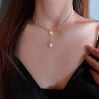 Elegant Lady Geometric Artificial Rhinestones Artificial Pearls Alloy Wholesale Pendant Necklace sku image 38