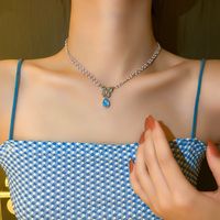 Elegant Lady Geometric Artificial Rhinestones Artificial Pearls Alloy Wholesale Pendant Necklace sku image 54