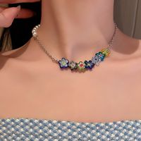 Elegant Lady Geometric Artificial Rhinestones Artificial Pearls Alloy Wholesale Pendant Necklace sku image 40