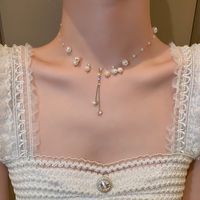 Elegant Lady Geometric Artificial Rhinestones Artificial Pearls Alloy Wholesale Pendant Necklace sku image 49