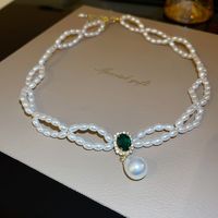 Elegant Lady Geometric Artificial Rhinestones Artificial Pearls Alloy Wholesale Pendant Necklace sku image 48