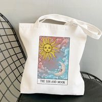 Women's Simple Style Sun Moon Shopping Bags sku image 1