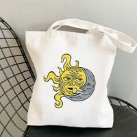 Women's Simple Style Sun Moon Shopping Bags sku image 4