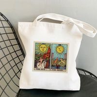 Women's Simple Style Sun Moon Shopping Bags sku image 8