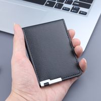 Men's Solid Color Pu Leather Open Card Holders main image 6