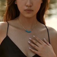 Wholesale Classic Style Streetwear Geometric Turquoise Copper Necklace main image 4