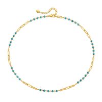 Wholesale Classic Style Streetwear Geometric Turquoise Copper Necklace sku image 3