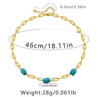 Wholesale Classic Style Streetwear Geometric Turquoise Copper Necklace sku image 6