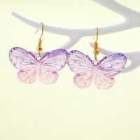 1 Pair Sweet Butterfly Plastic Drop Earrings sku image 1