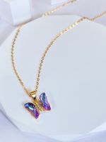 Wholesale Jewelry Glam Luxurious Butterfly Alloy Artificial Gemstones Inlay Earrings Necklace main image 4