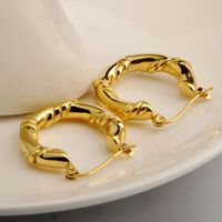 1 Pair Modern Style U Shape Plating Titanium Steel 18k Gold Plated Hoop Earrings main image 5