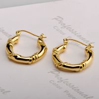 1 Pair Modern Style U Shape Plating Titanium Steel 18k Gold Plated Hoop Earrings main image 6