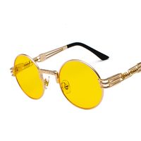 Casual Retro Solid Color Ac Round Frame Full Frame Women's Sunglasses main image 4