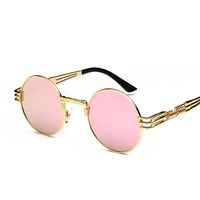 Casual Retro Solid Color Ac Round Frame Full Frame Women's Sunglasses sku image 28