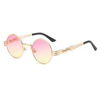 Casual Retro Solid Color Ac Round Frame Full Frame Women's Sunglasses sku image 17