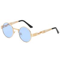 Casual Retro Solid Color Ac Round Frame Full Frame Women's Sunglasses sku image 14