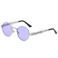 Casual Retro Solid Color Ac Round Frame Full Frame Women's Sunglasses sku image 18