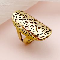 304 Stainless Steel 14K Gold Plated Retro Simple Style Plating Hollow Out Infinity Star Heart Shape Rings main image 5
