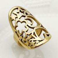 304 Stainless Steel 14K Gold Plated Retro Simple Style Plating Hollow Out Infinity Star Heart Shape Rings main image 6