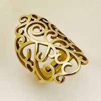 304 Stainless Steel 14K Gold Plated Retro Simple Style Plating Hollow Out Infinity Star Heart Shape Rings main image 4