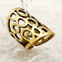 304 Stainless Steel 14K Gold Plated Retro Simple Style Plating Hollow Out Infinity Star Heart Shape Rings main image 3