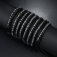 Punk Geometric Stainless Steel Pu Leather Men's Bracelets main image 4