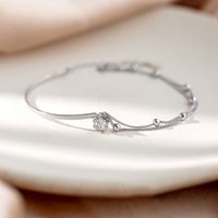 Elegant Lady Star Sterling Silver Zircon Bracelets In Bulk main image 3