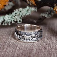 Casual Hip-hop Punk Wolf Alloy Plating Unisex Rings sku image 1
