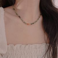 Artistic Irregular Heart Shape Beaded Natural Stone Freshwater Pearl Wholesale Necklace main image 5