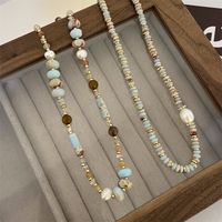 Artistic Irregular Heart Shape Beaded Natural Stone Freshwater Pearl Wholesale Necklace main image 2