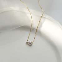 Elegant Simple Style Round Imitation Pearl Copper Necklace main image 2