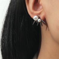 1 Pair Punk Geometric Plating Inlay Alloy Artificial Pearls Earrings sku image 10