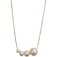Elegant Simple Style Round Artificial Pearl Sterling Silver Necklace In Bulk main image 4