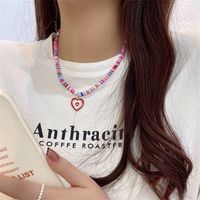 Sweet Heart Shape Alloy Rubber Wholesale Pendant Necklace main image 3