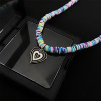 Sweet Heart Shape Alloy Rubber Wholesale Pendant Necklace sku image 2
