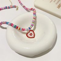 Sweet Heart Shape Alloy Rubber Wholesale Pendant Necklace sku image 1