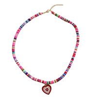 Sweet Heart Shape Alloy Rubber Wholesale Pendant Necklace main image 2