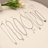 Elegant Flower Artificial Diamond Artificial Pearl Wholesale Pendant Necklace main image 6