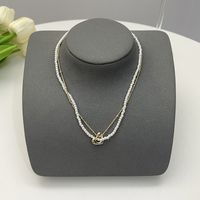 Elegant Flower Artificial Diamond Artificial Pearl Wholesale Pendant Necklace sku image 2