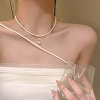 Elegant Flower Artificial Diamond Artificial Pearl Wholesale Pendant Necklace main image 2