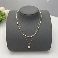 Elegant Flower Artificial Diamond Artificial Pearl Wholesale Pendant Necklace sku image 21