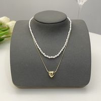 Elegant Flower Artificial Diamond Artificial Pearl Wholesale Pendant Necklace sku image 28