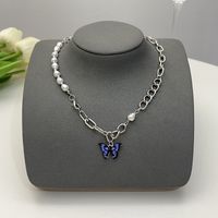 Elegant Flower Artificial Diamond Artificial Pearl Wholesale Pendant Necklace sku image 6