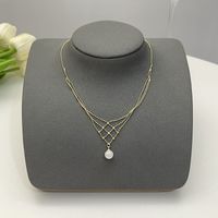 Elegant Flower Artificial Diamond Artificial Pearl Wholesale Pendant Necklace sku image 16
