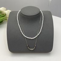 Elegant Flower Artificial Diamond Artificial Pearl Wholesale Pendant Necklace sku image 7